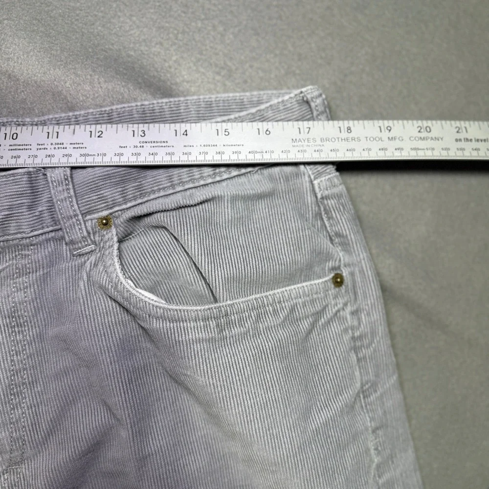 J Crew Corduroy Pants Mens 35x32 Gray Straight Leg Cotton Casual Trousers